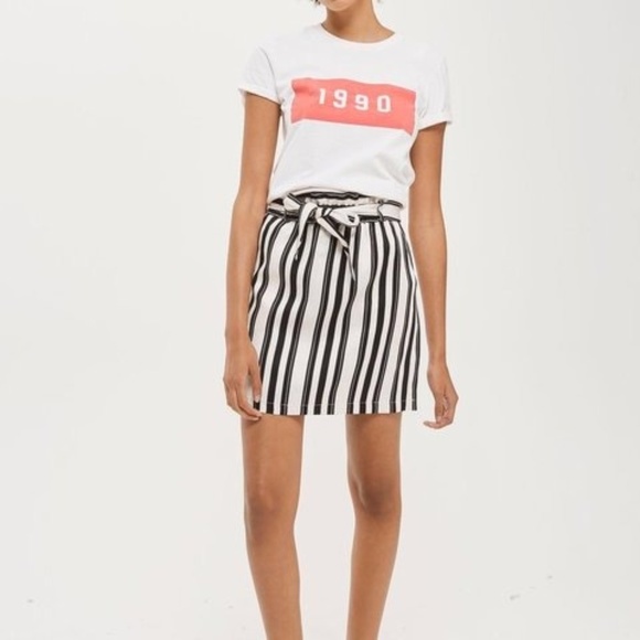 Black & White Striped Skirt - Picture 1 of 3